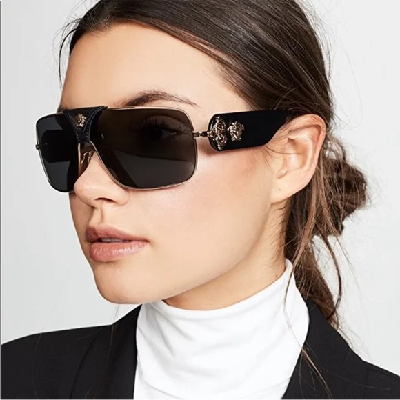 Versace Black and Gold Men's Sunglasses - Picture 3 of 14